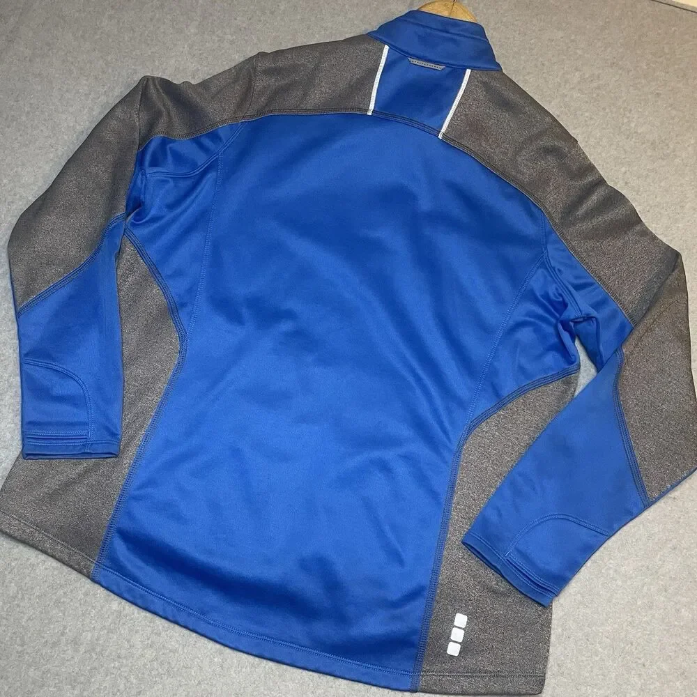 Elevate Subaru Fleece Track Jacket Blue Gray Full Zip Size L